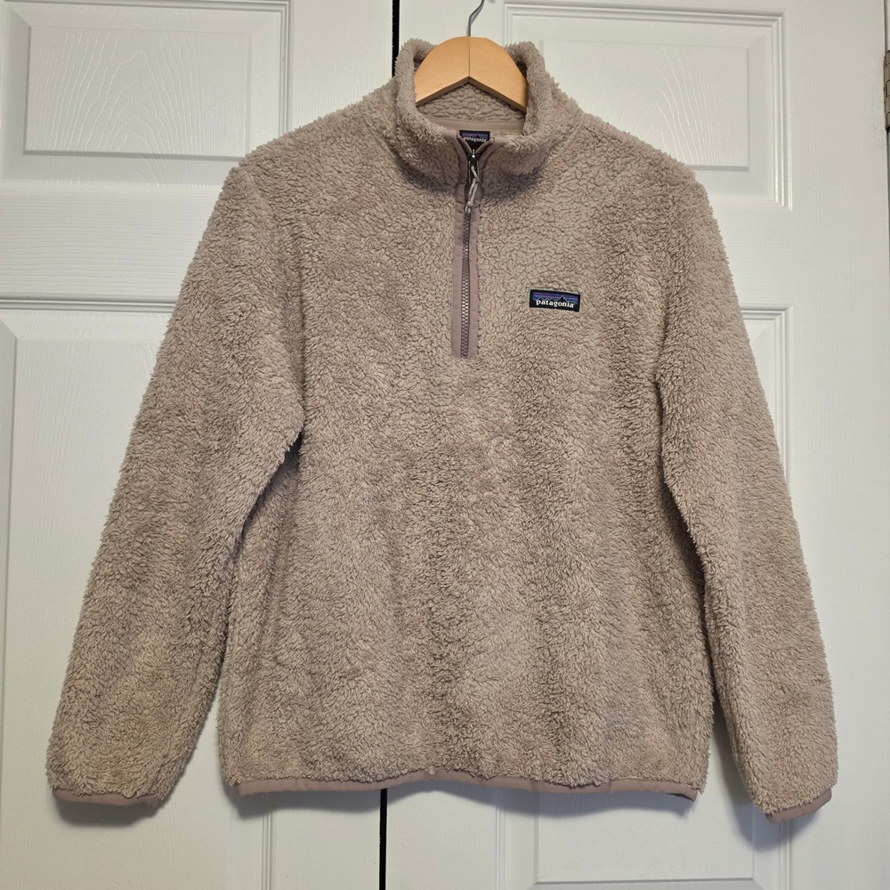 Patagonia Los Gatos 1/4 Zip High Pile Fleece Pullover Tan Beige Size Medium